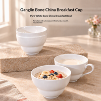 Tasses à café en porcelaine fine blanche, grande capacité, compatibles micro-ondes, pour le petit-déjeuner et le lait – Vente en gros et au détail
