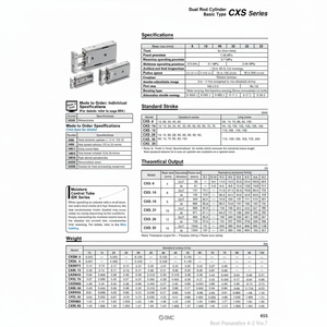SMC Pneumatics Cylindre à double tige CXSM20-35 Pièces pneumatiques - Product Image 1