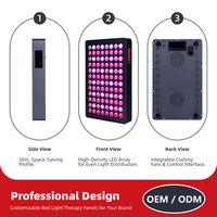 Panneau de luminothérapie rouge en alliage d'aluminium pour visage et corps avec minuterie - Utilisation à domicile/en voyage - Cadeau pour femmes