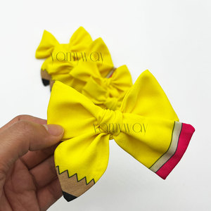 Ritorno <span class=keywords><strong>a</strong></span> scuola fiocco per capelli fiocco <span class=keywords><strong>a</strong></span> matita gialla fiocco <span class=keywords><strong>a</strong></span> pastello fatto <span class=keywords><strong>a</strong></span> mano modello personalizzato - Product Image 2