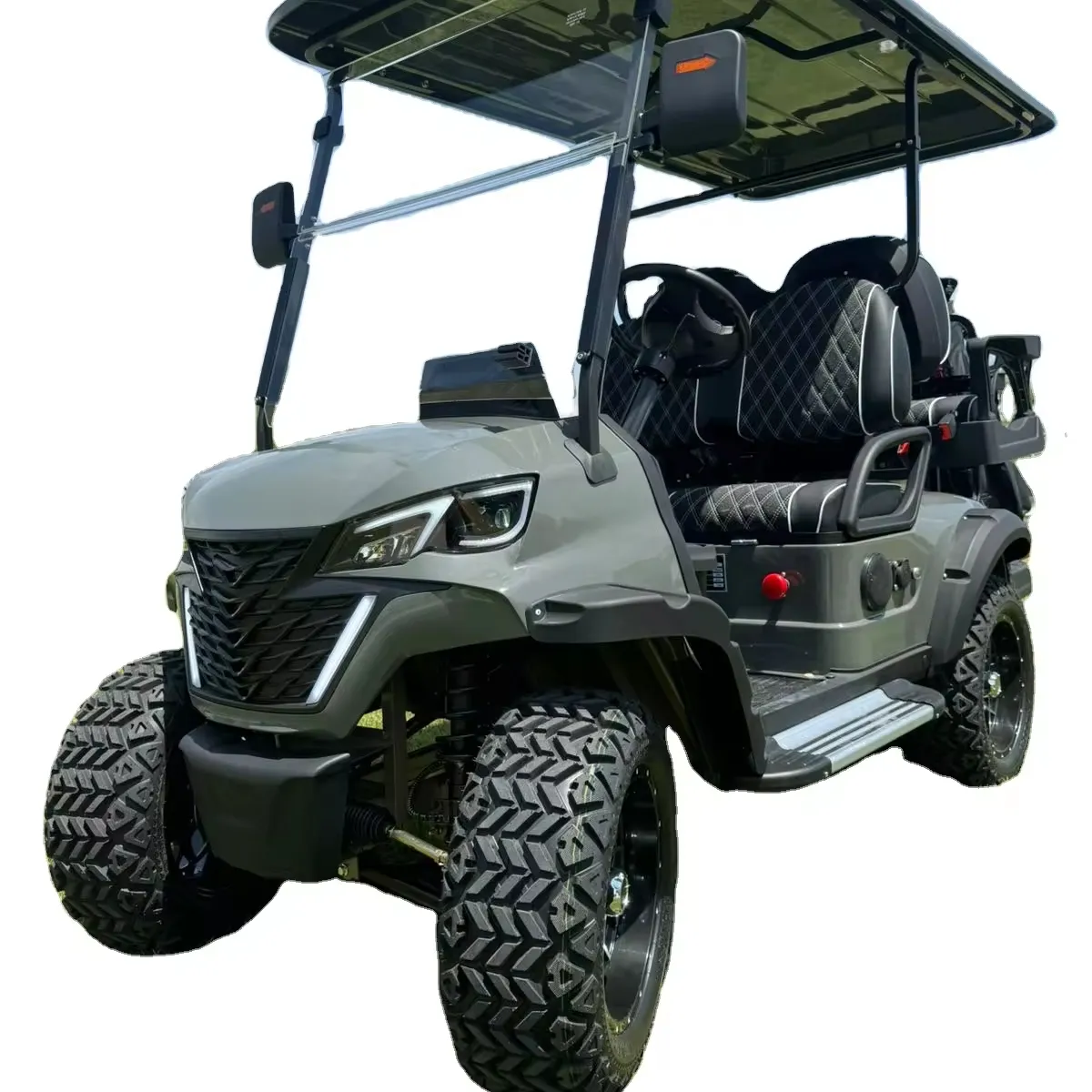 Sharefer CE Certification 72V 7.5kw Battery Powered 14inch off road Wheel 4 Seater Electric Golf Hunting Cart Buggy