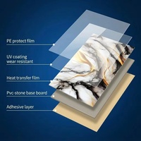 Panneaux muraux en PVC marbré UV imperméables 4x8 pieds, feuilles murales en PVC marbré UV haute brillance pour la décoration intérieure, feuilles en plastique PVC