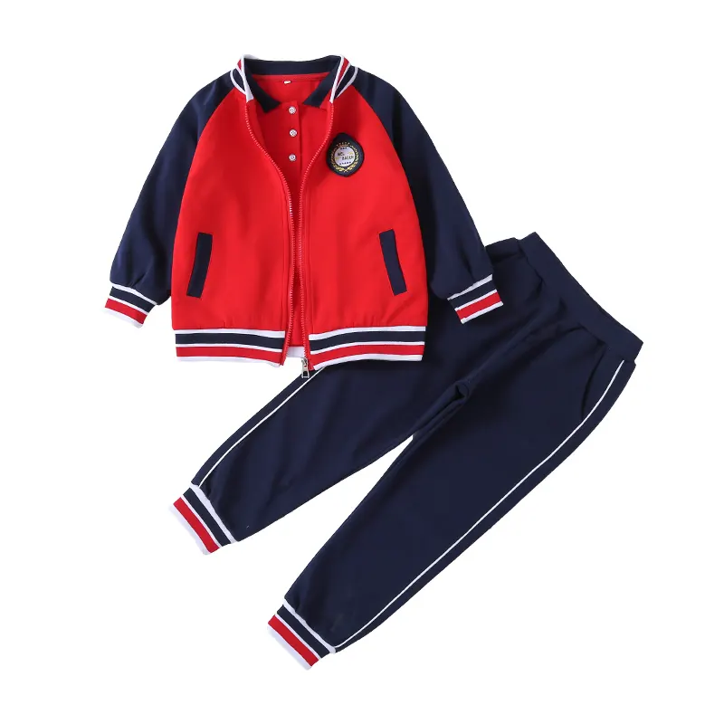 OEM del cappotto dell'asilo della tuta sportiva rossa dell'uniforme scolastica