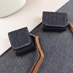 Denim AirPods Case with Fabric+PU Leather, Lanyard Anti-scratch & Anti-lost - Product Image 3