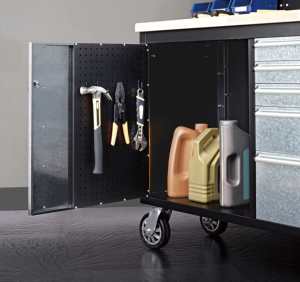 خزانة مرآب معدنية متينة قائمة بذاتها لورشة عمل السيارة بعجلات - Product Image 3