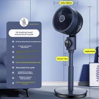 Ventilateur de circulation d'air-Ventilateur électrique à commande vocale avec ventilateur de sol stéréo 3D DC puissant et silencieux pour le refroidissement
