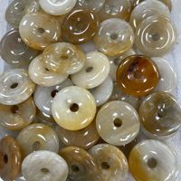 Colgante de Donut de Piedra Natural de 30mm con Agujero Grande, Cristal de la Paz, Gemas Curativas, Dijes de Donut para Fabricación de Joyas y Collares DIY