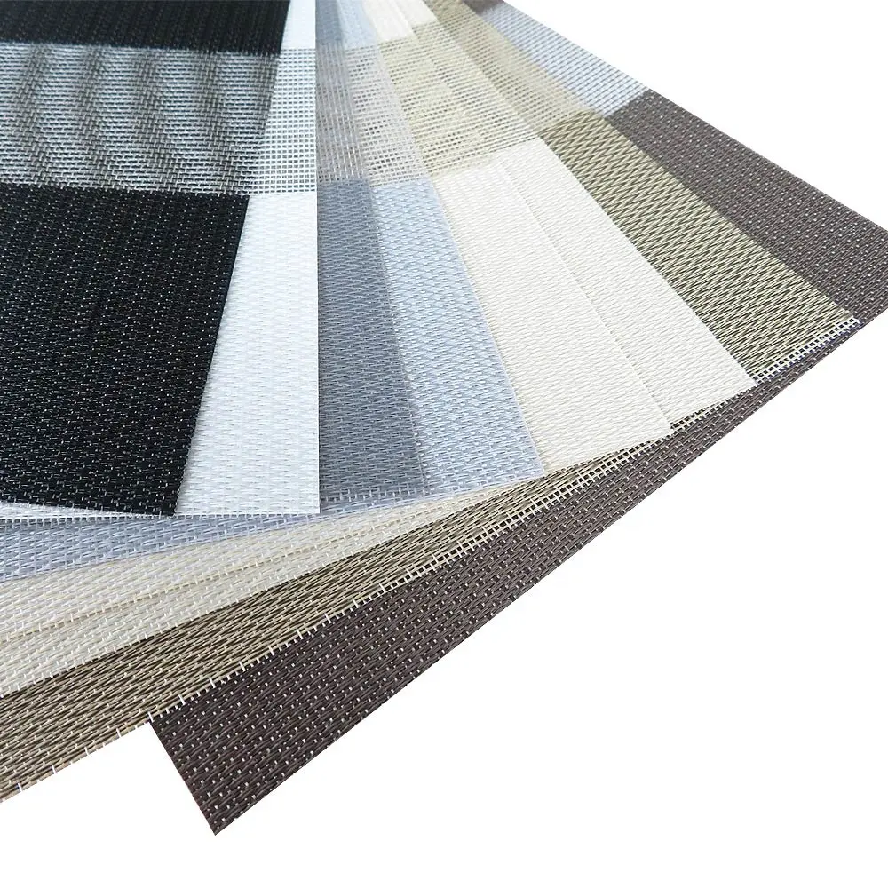 Neues Design Weißer Polyester-Rollo Zebra Blind Verdunkelung stoff Material PVC-Textilien für Zebra Blind