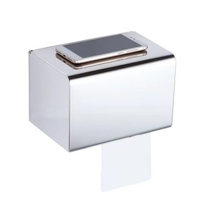 Porte-papier mural moderne en acier inoxydable, design rectangulaire minimaliste, surface facile à nettoyer, utilisation dans la salle de bain - Product Image 5