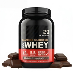 Poudre de protéines de lactosérum 100% OEM Double Rich Chocolate 1,98 livre Suppléments sportifs et de remise en forme pour adultes 24g 29 portions - Product Image 1