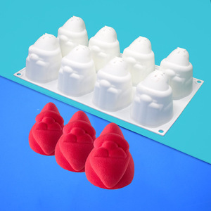 Molde de silicona de grado alimenticio con vela perfumada de árbol de Navidad de Papá Noel-Herramienta de pastel ecológica y reutilizable - Product Image 1