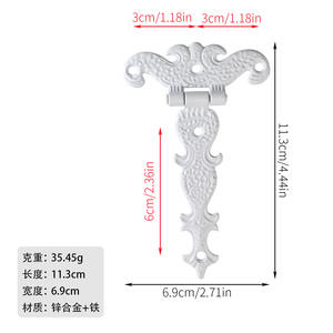 Charnières de meubles en alliage de zinc industrielles simples et modernes GQK, boîtes en bois, accessoires de boîte cadeau, durables, angle d'ouverture de 180 degrés, personnalisables - Product Image 4