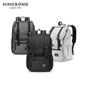 Kingsons Men's <b>Backpack</b> 20-35L <b>Waterproof</b> Expandable Everyday Travel Outdoor Hiking Bag Solid Color <b>Black</b> Gray White - Product Image 1