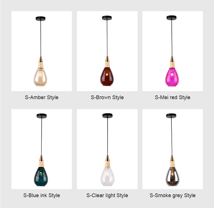 Hot selling factory price  Home Bedroom kitchen hotel  hanging lamp  Modern colorful glass Pendant Light