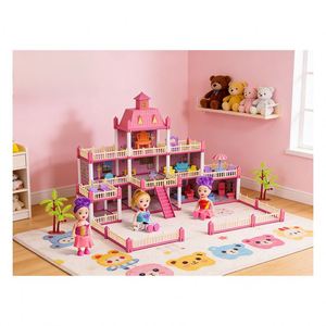 Juego de Casa de Muñecas para Dormitorio con Cama, Lámpara, Armario y Muebles de Plástico, Juguete de Simulación para Niños y Niñas - Product Image 2