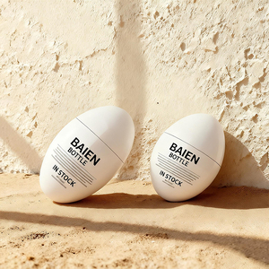 Envase de crema de protección <span class=keywords><strong>solar</strong></span> 30ml 50ml Bomba de compresión Botella de protección <span class=keywords><strong>solar</strong></span> Cosméticos Forma de huevo Plástico <span class=keywords><strong>Protector</strong></span> <span class=keywords><strong>solar</strong></span> vacío personalizado Blanco - Product Image 5