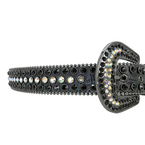 Cinturón azul oscuro para <span class=keywords><strong>B</strong></span> <span class=keywords><strong>Simon</strong></span> con hebilla de cinturón personalizada Variedad de diamantes de imitación seleccionados - Product Image 4