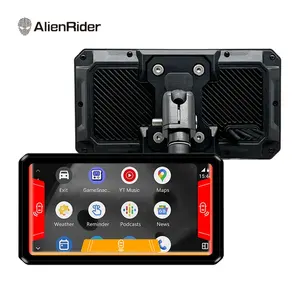 Navigation AlienRider M12 Pro Motorcycle Carplay Navigation Dash Cam With 6 Inch Touch Screen Dual Recording BSD 77G Millimeter Wave Radar