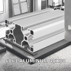 6063 Aluminum Extrusion OB40*80L T5 Temper <b>Square</b> Industrial Profile 40x80mm <b>Frame</b> Cutting/Welding/Punching Services for Robot - Product Image 2