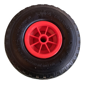 Roue pneumatique en caoutchouc 3.00-4 avec jante en plastique 260x85mm, roue pour chariot à main, pneu gonflable en caoutchouc de 10 pouces, durable, type de trou de fixation <span class=keywords><strong>6</strong></span> - Product Image 3