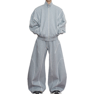 Chándal Finch Garment de 450 g/m², Chándal Personalizable con Logotipo a Rayas, Franja Lateral, Estilo Coreano, Corte Ajustado para Hombre - Product Image 1