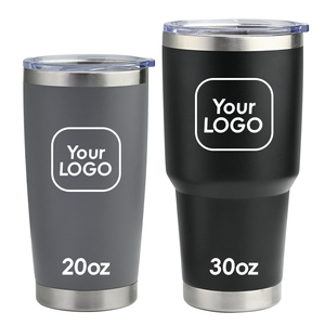 SilverJet Stainless Steel Tumbler 20oz 30oz Custom Logo Vacuum Insulated Travel Coffee Mug With Lid - Product Image 1
