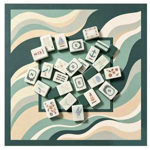 Juego de Mahjong Americano de Lujo Green Coast Sands, Portátil, Grabado en Acrílico, Duradero, para Reuniones Familiares y Sociales, <span class=keywords><strong>Fengcai</strong></span> - Product Image 4
