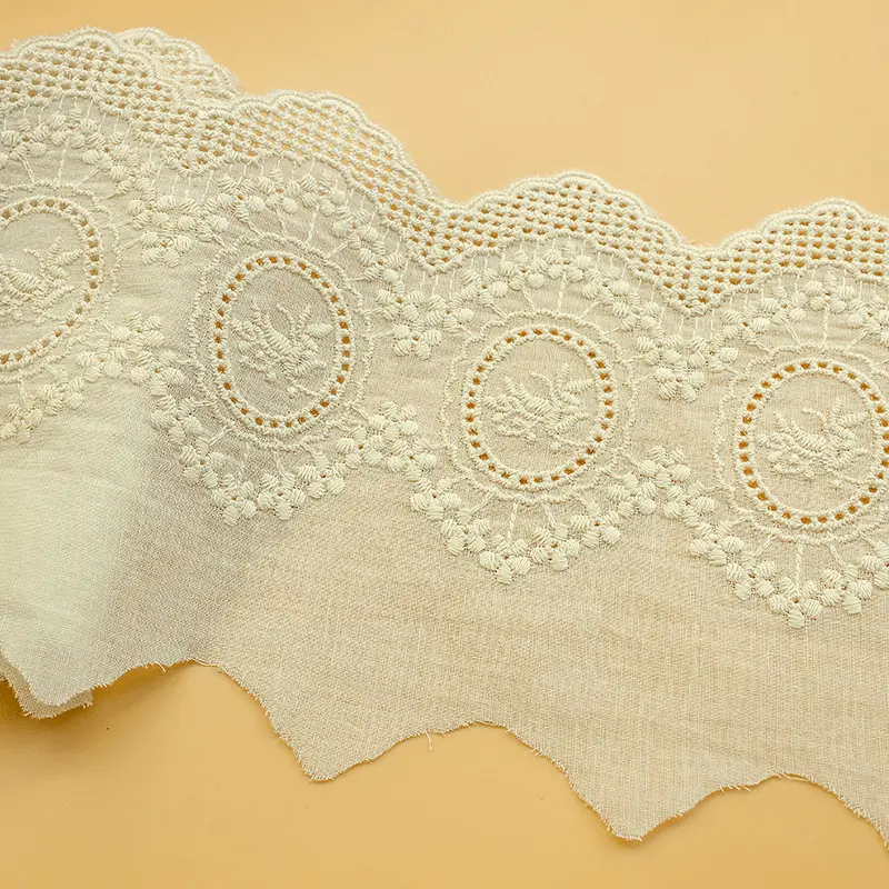 Laço de bordado de algodão suíço, decorativo de alta qualidade com design personalizado