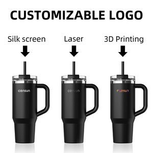 ANSHENG Custom Logo 40oz Stainless Steel Tumbler Hot And Cold Vacuum Insulated Stainless Steel Tumbler With Handle - Product Image 5