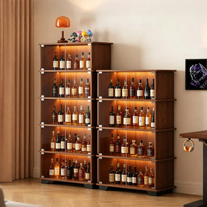 Vitrine à vin vintage en verre, bibliothèque polyvalente pour salon, idéale pour les figurines et les objets de collection en boîte mystère - Product Image 2