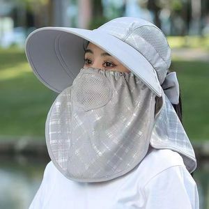 Summer Sun Hat Women Wide Brim Face Cover Breathable <b>Neck</b> Protector Outdoor Cycling Hat <b>Light</b> Blue - Product Image 5