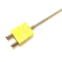 Sensor Termokopel Probe Suhu Tinggi Berinsulasi Mineral Tipe K Konektor 4 Pin Berpelindung Resolusi 0.2