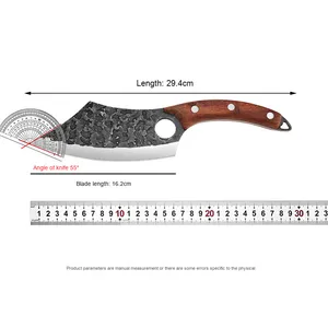 Poignée en bois d'acier inoxydable forgée à la main <span class=keywords><strong>de</strong></span> désossage <span class=keywords><strong>de</strong></span> style <span class=keywords><strong>de</strong></span> camping extérieur pour l'abattage <span class=keywords><strong>de</strong></span> poisson - Product Image 5