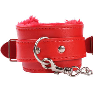 PU Leather Plush <b>Sexy</b> <b>Handcuffs</b> BONDAGE Games Furry <b>Handcuffs</b> - Product Image 6