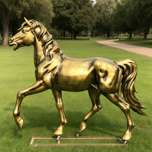Vente en gros réaliste <span class=keywords><strong>Sculpture</strong></span> de cheval en <span class=keywords><strong>bronze</strong></span> finition peinte couleur personnalisée Design de luxe moderne résistant aux intempéries taille personnalisée animal - Product Image 6