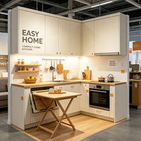 Cuisine préfabriquée robuste, armoires de cuisine modulaires assemblées pour projet de logement public