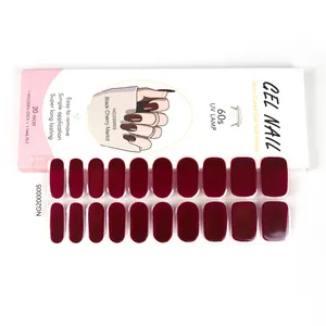 Nail Gel Nail Huizi Fashionable Semi-cured Nail Wraps Long Lasting On Nails UV Gel Nail Strips With Uv Lamp