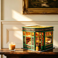 Kit de maison miniature DIY, modèle rétro « Chocolat Paradise », cadeau artisanal