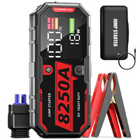 Penguat baterai mobil portabel 12V 8250A 20000mAh kemasan Starter lompat 1000A 45W kabel Jumper untuk mesin Diesel Gas 12L 10L