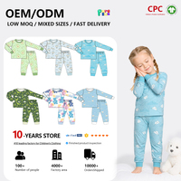 Pyjamas pour filles Puresun Trade Assurance, imprimé ours personnalisé, 100% coton biologique / viscose de bambou, doux pour la peau, 6-12 ans, enfants