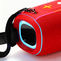 Speaker Drum Nirkabel Portabel dengan Tali Bahu, Daya Tinggi, Bass Berat, Tahan Air, Dukungan FM, Stiker Logo Kustom
