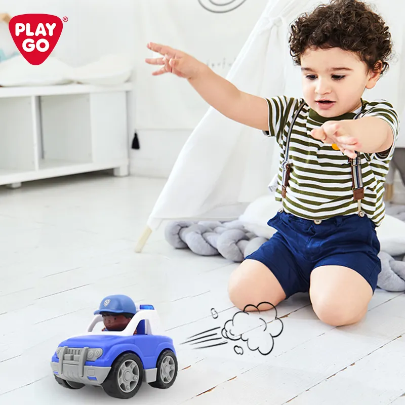 Playgo on the GO Mini Carro de polícia Brinquedo Brinquedo portátil para bebês