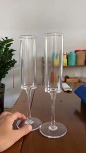 Onbreekbare Bekerglazen Champagne Fluiten Hoge Steel Plastic Champagneglazen Doorzichtig 6 Oz Vierkante Roosterglazen - Product Image 3