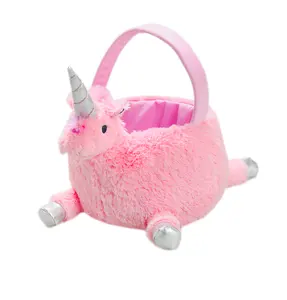 Goedkope Prijs Groothandel Animal Shape Pluche Roze Bunny Kinderen Slaapkamer Mand