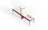 Table de travail de bureau pour 2 personnes avec panneau de séparation central et éclairage intégré