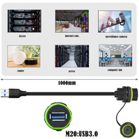 Câble de connexion USB 3.0 étanche IP68 à montage sur panneau, 5 Gbit/s, en cuivre, PA66, nylon, qualité industrielle, rallonge haute vitesse pour extérieur