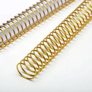 Ganghua yeni geldi naylon kaplı altın gül altın Metal bağlama Spiral bobin tek döngü Metal Spiral bağlama bobin