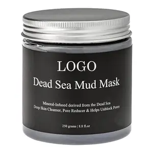 Özel etiket yüz cilt bakımı kozmetik siyah nokta kaldırmak akne güzellik siyah maske doğal organik ölü deniz çamur yüz maskesi