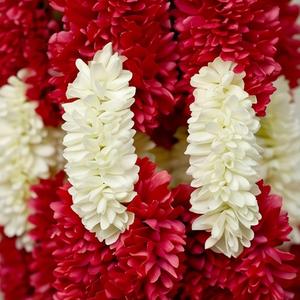 <b>Artificial</b> <b>Flower</b> Mala Red White Floral Garland for Wedding Ceremony Temple Pooja Festival Decoration Traditional <b>Flower</b> - Product Image 2