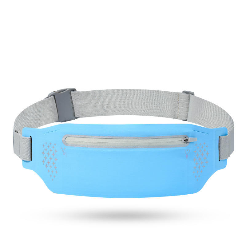 เข็มขัดสีเทา ซิปเดี่ยว ลายท้องฟ้าสีฟ้า - 7 นิ้ว